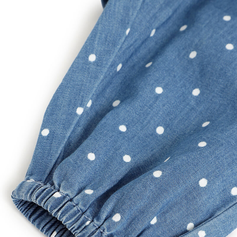 Girls Light Blue Printed Long Trousers image number 3